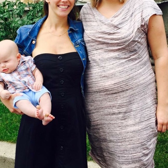 Button detail strapless dress - Picture 7 of 7